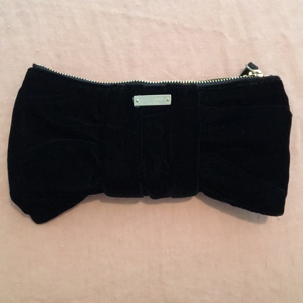 Kate spade velvet black tie purse